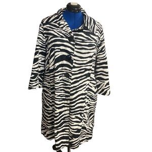 APPRAISAL Women’s Zebra/Animal Print Lightweight‎  Midi Jacket Size Large